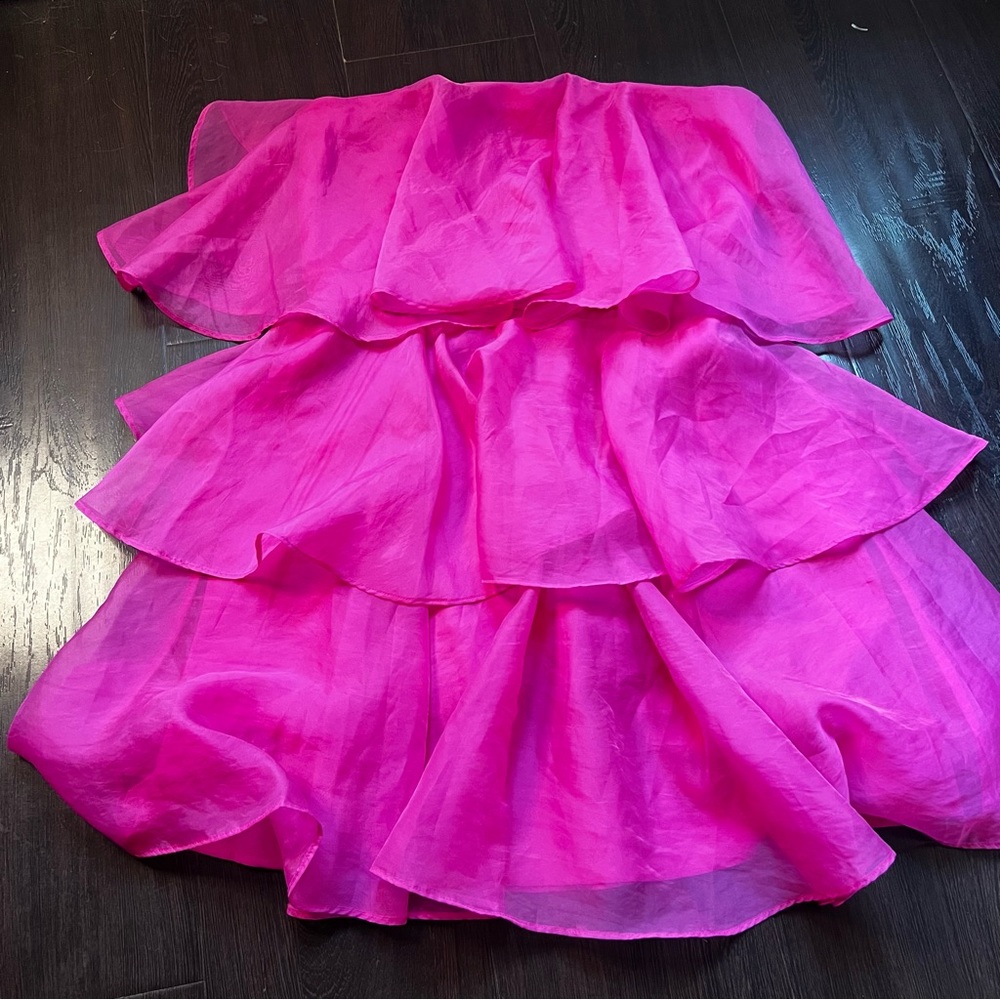 Abercrombie & Fitch Bright Hot Pink Tiered Ruffle Skirt